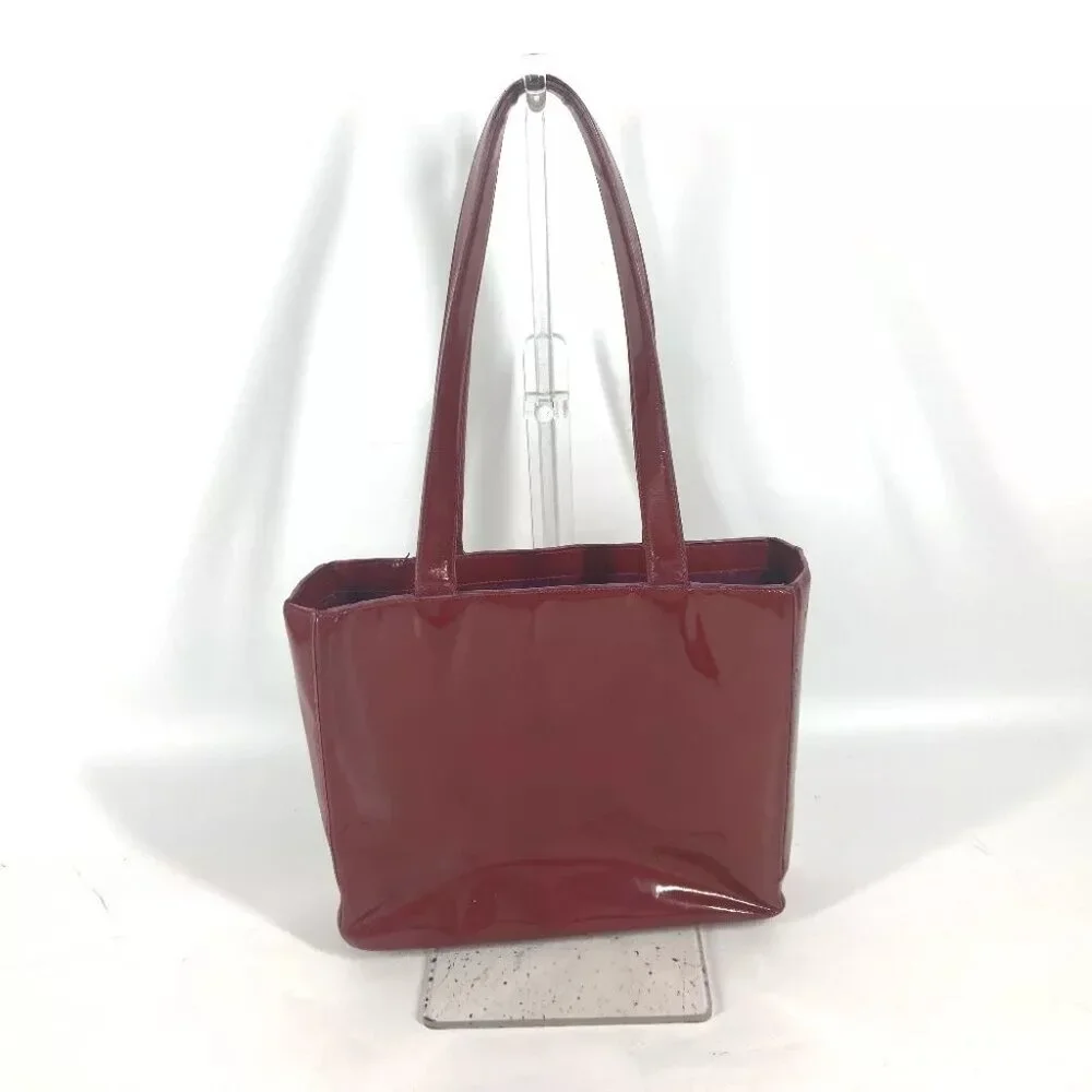 CHANEL Bag CC CC Mark bag Shoulder Bag enamel Red